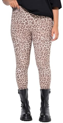 Studio Untold Damen große Größen Übergrößen Plus Size Leggings, Tight Shape, Leoprint helles Champagner 54+ 836207150-54+
