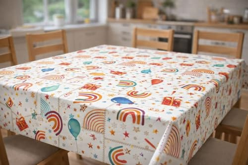 texpot Gartendecke 140 x 300 cm Party Luftballon abwaschbar Wachstuch Tischdecke