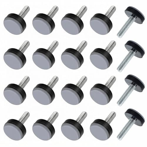 20 Stück PTFE Stellfüße, 20mm Gleitfüße mit Gewinde M6, Möbelfüße Bodengleiter Teppichgleiter, Möbelgleiter Teflon, PTFE Gleiter mit Gewinde für Möbel Auf Teppich, PVC, Linoleum und Laminat (Runden)