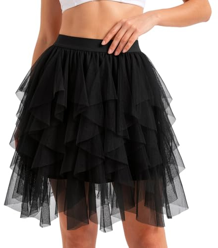 Alaoo Falda Tul Mujer,Falda Mujer Tul Tutu Irregular,Faldas Midi Tul Mujer | Elegante para Diario, Baile de Graduación,Fiesta