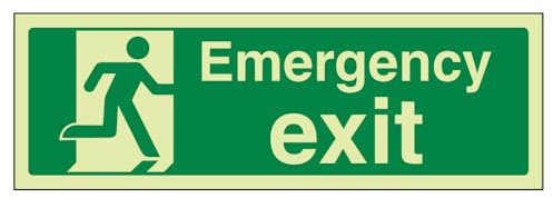 vsafety 21015 ax-g condizioni di sicurezza EXIT Sign, Uscita di emergenza, orizzontale, 1 mm Glow in the Dark in plastica, 300 mm x 100 mm, colore: verde