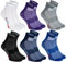Rainbow Socks - Femme Homme Chaussettes Sport Colorées en Coton - 6 Paire - Blanc Violet Gris Bleu Marine Noir - Taille 39-41