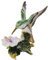 MIXDOM Schmuckkästchen, Kolibri mit weißer Blume, Schmuckkästchen, handbemalt, dekorative Box mit Scharnierdeckel, Ring- und Ohrringhalter, Vogelfigur, Sammlerstück