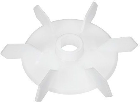 sourcing map Motor Fan Blade 140mmx16mm D Shape Bore White Engineering Plastic with 6 Vanes