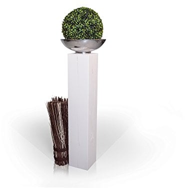 moebel-eins Blumensäule Fichte massiv Dekosäule Holzsäule Säule Landhaus Design, Weiss, 19x19 cm, 100 cm