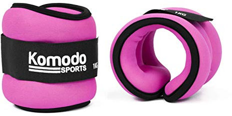 TekBox Komodo Pink Neoprene Ankle and Wrist Weights Running Training Exercise Fitness (1kg = 2 x 0.5kg)