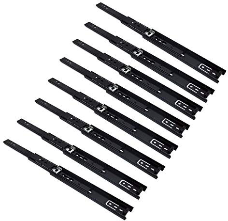 NUZAMAS 4 Paar Stahlkugellager-Schubladenführungen 12inch (30 cm) Vollauszug für die Schubladenseite