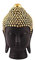 Garden Of Arts Buddha-Kopf-Statue aus Kunstharz, handgefertigt (goldfarben und schwarz)