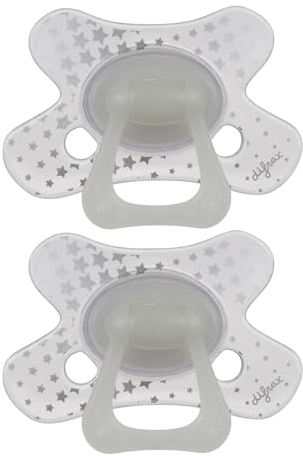 Difrax Tétine 18 Mois et Plus – Sucette Naissance avec Tétine Silicone – 18+ - Facile à Accepter - un Apport Optimal d'Air – Tutute Bébé 18-36 Mois – Phosphorescente – 2 Unité (Lot de 1)