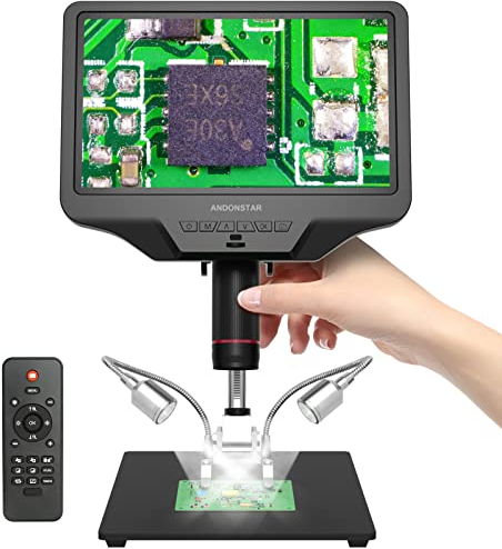 Andonstar AD409 HDMI-Digitalmikroskop, 10,1-Zoll-LCD-Bildschirm-Lötmikroskop, 300-fache elektronische USB-Mikroskopkamera für professionelles PCB-Löten
