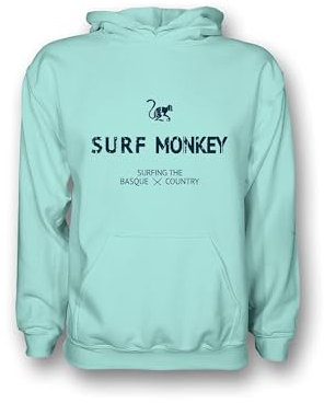 DRESSED IN MUSIC PLAY WITH ME Hoodie Sweat à Capuche écologique pour Homme/Femme en Coton Biologique Gots Surf Monkey®, Glace, L