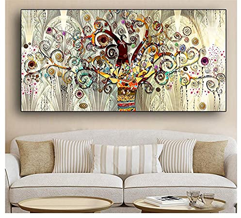5D DIY Diamant Malerei Set Voll Große Größe für Erwachsene Baum des Lebens von Gustav Klimt Diamond Painting Crystal Strass Stickerei Kreuzstich Arts Craft für Haus, Wand Dekor Square Drill 12x36inch