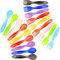 Youngever 18 utensilios de plástico para niños pequeños, tenedores de plástico para niños, cucharas para lavavajillas, juego de 9 en 9 colores arcoíris