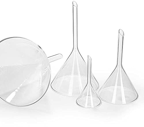 Tuuters 4 vasetti in vetro con manico corto, imbuto in vetro borosilicato, resistente al calore (ØMix)