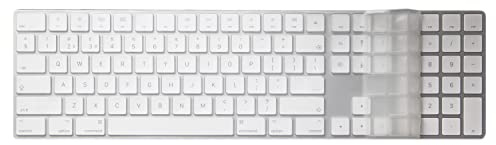 MiNGFi Silicone Keyboard Cover for Wireless Magic Keyboard with Numeric Keypad (2017+) Model A1843 US keyboard layout - Transparent