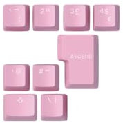 Glorious Gaming 9x ABS Doubleshot Keycaps V2 (UK English Expansion Set) - Dual Moulded Design, Guaranteed to Never Fade, RGB Friendly with Clear Legends, Fits MX-Style Stems, UK English Layout - Pink