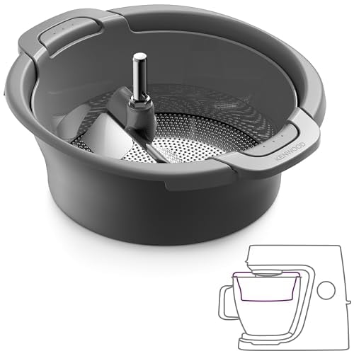 Kenwood Sieb und Passieraufsatz KAT20.000GY, Zubehör für Kenwood Küchenmaschinen, zum Passieren von Obst, Gemüse und Trockenprodukten, Spülmaschinenfest, Grau