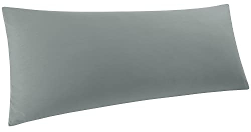 PiccoCasa Seitenschläferkissen Bezug Kissenhülle 100% Mikrofaser mit Reissverschluss 40x145 cm Kissenbezug langes Kissen Schwangerschaftskissenbezug Stillkissenbezug Dunkelgrau