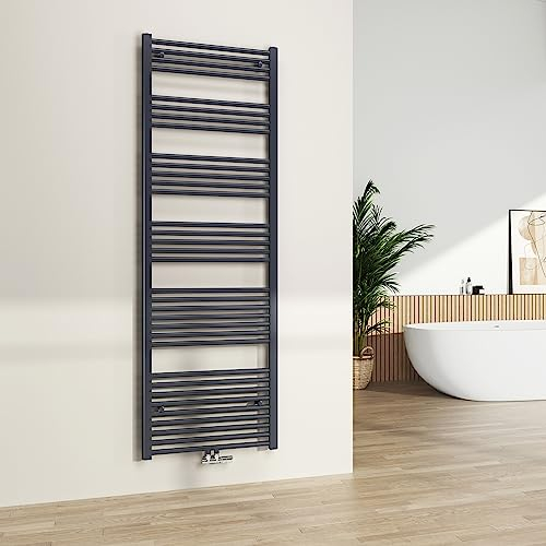 S'AFIELINA Handtuchheizkörper Mittelanschluss 1800x600 mm Badheizkörper Anthrazit Handtuchwärmer Handtuchtrockner 860 Watt