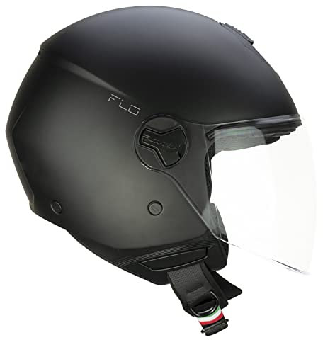 CGM Casco open face, 167A FLO MONO Nero opaco lunga, L