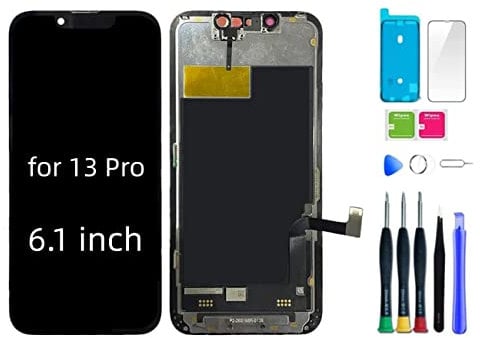 bstdianzi Kit de remplacement pour iPhone 13 Pro 6,1 Écran tactile LCD OLED 3D Touch Modèles A2483, A2636, A2638, A2639, A2640 avec outils