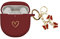 AIIEKZ Compatible with Bose QuietComfort Earbuds II 2022, Soft Silicone Case with Gold Heart Pattern for Bose QC II Case with Cute Butterfly Keychain for Girls Women (Burgundy)