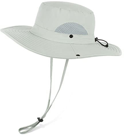 Wmcaps Sun Hats for Men, Wide Brim UPF 50+ Foldable Breathable Safari Hat | Sun Protection Packable Lightweight Waterproof Summer Hat with Breathable Mesh and Adjustable Chin Strap for Walking Hiking