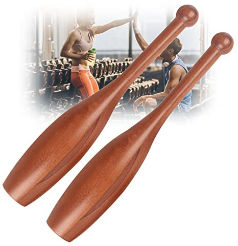 REOTEL Indian Clubs Club Indiani in Legno Exercise Bar Attrezzature da Palestra per la Costruzione Muscolare Riscaldamento Allenamento della Forza Impugnatura Funzionale per Casa Fitness,L