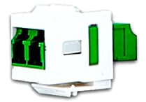 Glasfaser Keystone Modul LWL Kupplung LC-D Duplex OS2 Kabel APC Grün Einbau Steckdose Patch Glasfaserkabel Buchse Glasfaseroptik Kabel (Glasfaser Modul 228080400 Weiß)