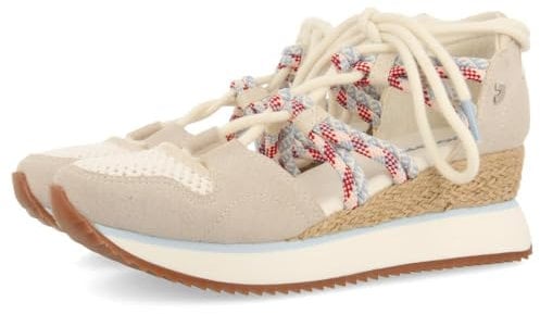 Sneakers Abiertos Off-White Tipo Espadrille con CUÑA para Mujer IONA