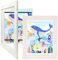 KINLINK 9x12 Kinder Kunstrahmen Frontöffnung 2 Stück, Holz-Bilderrahmen für 50 Bilder, Kunstrahmen für Kinder Kunstwerk mit Matte für A4 und 8,5x11 oder ohne Matte für 9x12, weiß