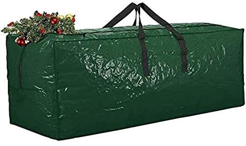 PATIO PLUS 9 FT 3 Piece Christmas Tree Storage Bags with 2 Decoration Bags, Easy to Store with Full Zipper, Durable Reinforced Carry Handles, Green