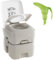 COSTWAY 20L Portable Camping Toilet, Outdoor Flushing Toilet with Level Indicator, Piston Pump Flush & Removable Tank, Emergency Porta Potty for Hiking Caravan (Round Flush Pump,No Level Indicator)