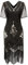 Gionforsy Damen 1920s Kleid mit Pailletten Kurzem Ärmel 20er Jahre Flapper Kostüm Kleid für Great Gatsby Motto Party Halloween Karneval Fasching (Gold Schwarz, S)