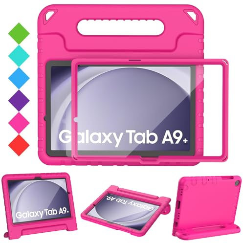 TOPWANT Funda infantil con protector de pantalla integrado para Samsung Galaxy Tab A9 Plus de 11 pulgadas 2023 (SM-X210/X216/X218), a prueba de golpes, funda convertible con soporte para niños para