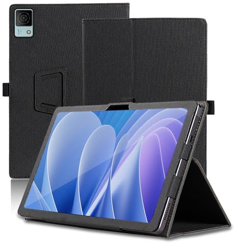 Custodia per DOOGEE T30 Pro, 11 inch, Cover Tablet DOOGEE T30 Pro, Copertura Protettiva Pieghevole con Supporto per Matita e Cinturino da Polso, Protezione Completa. (Nero)