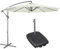 Dellonda Ø3m Banana Parasol/Umbrella, Cover and Base Bundle, 8 Rib, Crank Handle, Cream Canopy - DG271