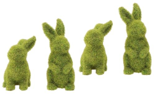 Toddmomy 4stücke Osterhasen Dekoration Flocken- Für Garten Fenster Lebensechte Hasenfiguren Für Ostern Hochwertige Resin-Materialien Für Wohn Und Gartendekoration