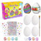 abeec Paint Your Own Ceramic Egg Craft Set – Easter Crafts for Kids – DIY Easter Egg Painting Kit with 4 Ceramic Eggs, Paint Set, Brush, Stickers & Gems – Fun Easter Decorations for Kids & Adults