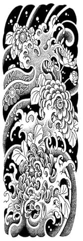 2 pcs Autocollant De Tatouage De Bras De Fleur De Bras Complet De Jus De Fines Herbes Semi-Permanent Vieux Tatouage Traditionnel Japonais De Fleur De Cerisier