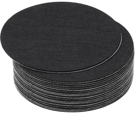 PATIKIL 6,5 Zoll Durchmesser Lampenfuß Filz, 20er Pack 2mm Dicke runde weiche Selbstklebende rutschfeste Kratzfeste Filzunterlage für Lampen, Möbel, DIY-Basteln, Schwarz
