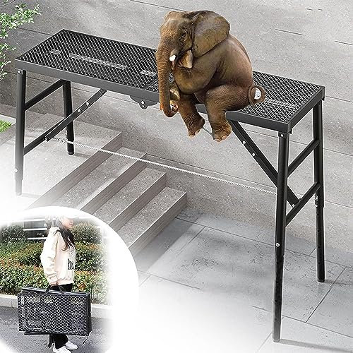 Trittleitern Tragbare Klappgerüstplattform Arbeitsbank Gerüst-Trittleiter mit Einstellbarer Höhe und 800 Pfund maximaler Belastung, Innen-/Außen-Job-Trittleiter (Größe: 180 x 40 cm)