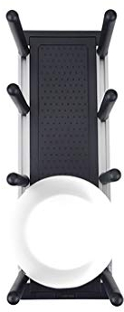 Organizador de almacenamiento de platos de cocina y estante de secado for gabinete/cajón, soporte for platos de aluminio con asas de ABS for fácil transporte, secador de platos ajustable, drenaje de g