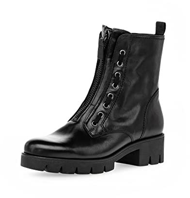 Gabor Damen Biker Boots, Frauen Stiefeletten,uebergangsstiefel,Winterstiefeletten,Winterschuhe,warm,gefüttert,schwarz(Altsilber),35.5 EU / 3 UK