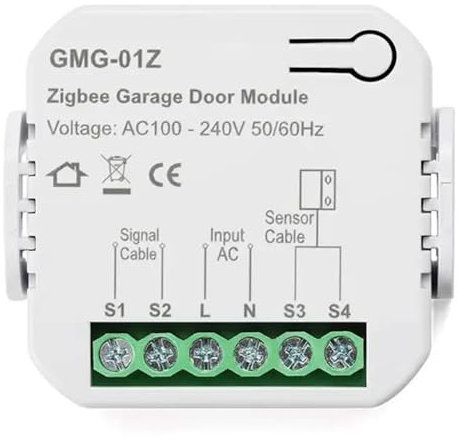 Junterone 1 pieza Tuya Zigbee Smart Garage Door Controller Universal Garage Door Remote Control White App Voice Timing Control para Home