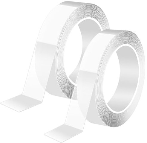 woonyee 2 nastri biadesivi double face, nastro biadesivo, altamente trasparente, estensibile/lavabile/riutilizzabili, per casa, ufficio (10 m)