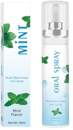 Mundschutzspray für Mundgeruch – frischer 12 Stunden – nachgewiesene Wirksamkeit – ohne Zucker und ohne Alkohol – 20 ml (Minzgeschmack)