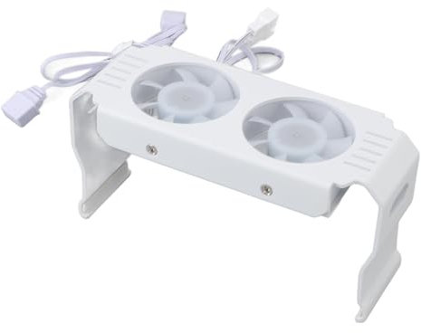 ASHATA 5V 3 Pin ARGB Memory RAM Cooler DDR Heatsink, ARGB RAM Radiator PC Memory Module Heat Sink for DDR DDR2 DDR3 DDR4 DDR5, PWM Temperature Control Dual Fan (White)