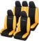 Auto Accessori Lupex - Set aus 9 Universal-Sitzbezügen für Racing, Farbe Schwarz und Gelb - Schutzbezüge vorne und hinten, kompatibel mit Limousine und Utilitarie