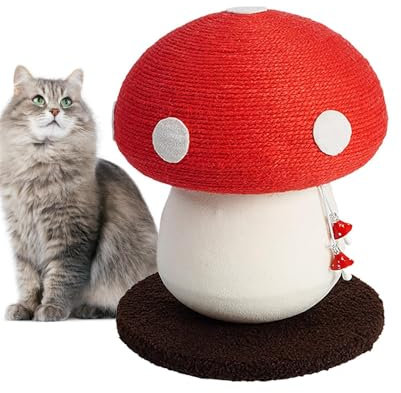 Arbre À Chat En Forme De Champignon – Arbre À Chat Vertical Sans Litière, Griffoir En Forme De Champignon Avec Revêtement En Sisal, Poteau À Chat En Forme De Champignon Pour Chats D'intérieur
